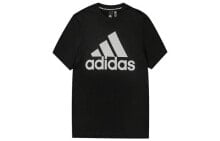 adidas 经典三条杠Logo印花短袖T恤 男款 黑色 送男生 / Футболка Adidas LogoT Модель DT9933