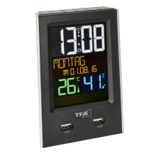 TFA 60.2537.01 - Digital alarm clock - Rectangle - Black - Plastic - 0 - 50 °C - F - °C