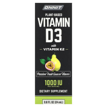 Onnit, Витамин D3 на растительной основе с витамином K2, грейпфрут, 1000 МЕ, 24 мл (0,8 жидк. Унции)