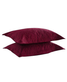 MarCielo 2 Pcs Embroidered Pillow Shams-Standard