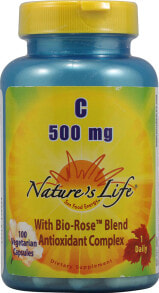 Витамин С Nature's Life Vitamin C Витамин С 500 мг 100 веганских капсул