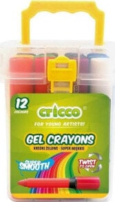Цветные карандаши для рисования для детей Cricco Twist gel crayons 12 colors CRICCO bucket