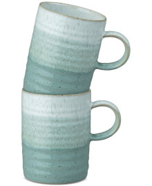 Denby kiln Collection Ridged Stoneware Mugs, Set of 2