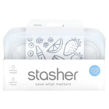 Купить контейнеры и ланч-боксы Stasher: Reusable Silicone Food Bag, Snack Size, Clear, 12 fl oz (355 ml)