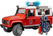 Игрушечные машинки и техника для мальчиков пожарный автомобиль Bruder Внедорожник Land Rover Defender Station Wagon ,02-596, 1:16 28 см