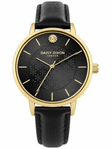 Женские наручные кварцевые часы DAISY DIXON  с циферблатом, выполненным с цветочным принтом. Кожаный ремешок. Водозащита 30WR. Стекло минеральное.