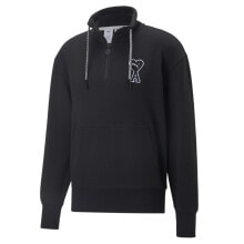 Puma Ami X QuarterZip Logo Mockneck Sweatshirt Mens Size S 53599301