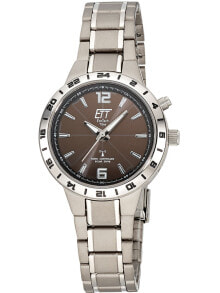 Женские наручные часы женские наручные часы с серебряным браслетом ETT ELT-11446-21M Funk Solar Drive Basic Titan ladies 32mm 5ATM