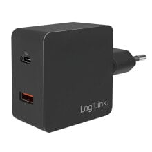 Зарядные устройства и адаптеры для мобильных телефонов LogiLink PA0220 зарядное устройство для мобильных устройств Для помещений Черный