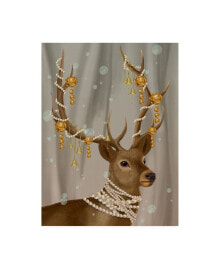 Trademark Global fab Funky Deer with Gold Bells Canvas Art - 27
