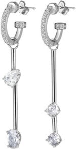 Женские ювелирные серьги storie Asymmetric Dangling Silver Earrings RZO009