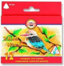 Цветные карандаши для рисования для детей Koh I Noor Trio Wax jumbo 12 colors (238522)