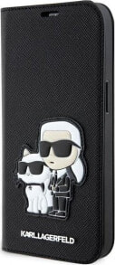 Karl Lagerfeld Etui Karl Lagerfeld KLBKP14LSANKCPK Apple iPhone 14 Pro bookcase czarny/black Saffiano Karl & Choupette