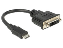 Компьютерные разъемы и переходники DeLOCK 65564 кабельный разъем/переходник Mini HDMI-C DVI-D Черный