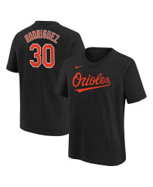 Nike big Boys Grayson Rodriguez Black Baltimore Orioles Name and Number T-shirt