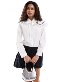 Купить женские футболки и топы Sister Jane: Sister Jane bow collar shirt in ivory