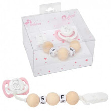 MUÑECAS ARIAS Pink Pacifier Set C/Ball Chain And Clamp Doll