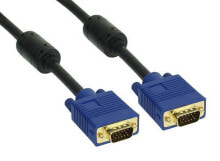 Компьютерные разъемы и переходники InLine 17713S VGA кабель 15 m VGA (D-Sub) Черный