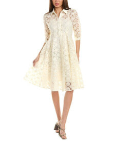 Gracia Mesh Embroidered Shirtdress Women's