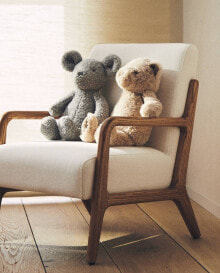 Wood and linen children’s armchair