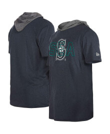 Купить синие мужские футболки и майки New Era: Men's Navy Seattle Mariners Team Hoodie T-shirt