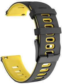 Ремешки и браслеты для часов silikonový řemínek pro Samsung 22 mm - Black/Yellow