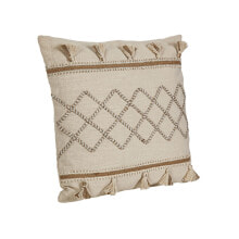 Cushion Romimex Cream Tassels 45 x 8 x 45 cm Embroidery