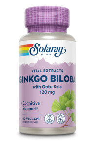 Гинкго Билоба Solaray Ginkgo Biloba Гинкго билоба для когнитивного здоровья 120 мг 60 растительных капсул