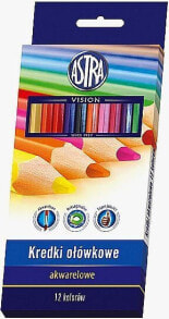 Цветные карандаши для рисования для детей astra KREDKI OŁÓWKOWE AKWARELOWE 12 KOLORÓW ASTRA 312110004