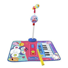 REIG MUSICALES Peppa Pig Battery And Piano Carpet With Foot Microphone And Drumsticks