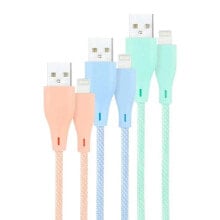 NANOCABLE 10.10.0401-CO1 USB-A To Lightning Cable 1 m 3 units