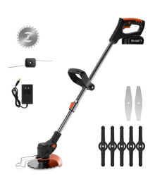 SUGIFT 21V Cordless String Weed Tiller Cultivator, Trimmer & Edger with Battery and Charger