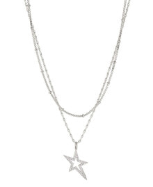 Купить кулоны и подвески AVA NADRI: AVA NADRI double Layered Star Necklace in Silver-Tone Brass