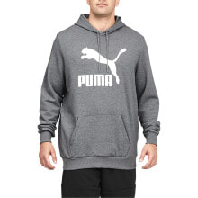 Puma Classics Logo Pullover Hoodie Big Tall Mens Grey Casual Outerwear 67084703