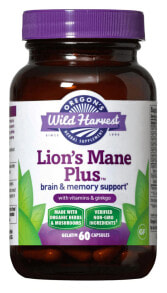 Грибы Oregon's Wild Harvest Lion's Mane Plus Гриб ежовик для поддержки для памяти и работы мозга 60 желатиновых капсул