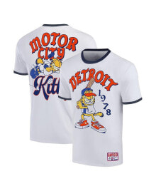 Купить мужские футболки и майки Ripple Junction: Men's White Garfield Detroit Baseball Ringer T-Shirt