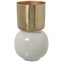 Vase Alexandra House Living White Golden Metal 22 x 22 x 34 cm