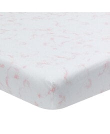 Lambs & Ivy signature Rose Marble Organic Cotton Fitted Crib Sheet