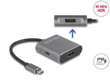 Delock 87867 - HDMI/DisplayPort - 1x HDMI + 2x DisplayPort - 3840 x 2160 pixels - Grey - Aluminium - 4K Ultra HD