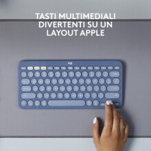 Клавиатуры logitech K380 for Mac клавиатура Bluetooth QWERTY Итальянский Синий 920-011176