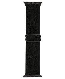 WITHit women's Black Woven Elastic Band with Black Stainless Steel Lugs for 38, 40, 41mm Apple Watch
