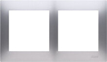 Умные розетки, выключатели и рамки kontakt-Simon Double frame 54 Premium for boxes, plasterboard, silver metallic matt (DRK2 / 43)