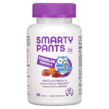 СмартиПэнтс, мультивитамины и омега-3 кислоты для малышей, виноград, апельсин и голубика, 90 жевательных конфет