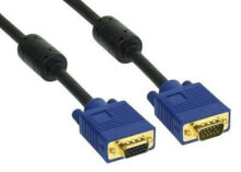 Компьютерные разъемы и переходники InLine 17702 VGA кабель 1 m VGA (D-Sub) Синий, Серый
