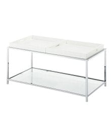 Convenience Concepts palm Beach Coffee Table with Shelf and Removable Trays