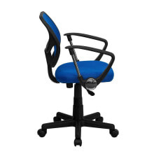 Flash Furniture mid-Back Blue Mesh Swivel Task Chair With Arms