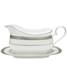 Noritake odessa Platinum Gravy Boat And Tray