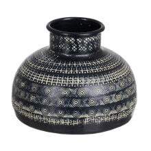 Vase Black Aluminium 15 x 15 x 13 cm