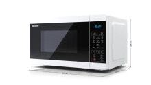 Sharp YC-MS02E-W микроволновая печь Столешница Обычная (соло) микроволновая печь 20 L 800 W Черный, Белый