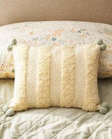 Children's tufted cushion with pompoms